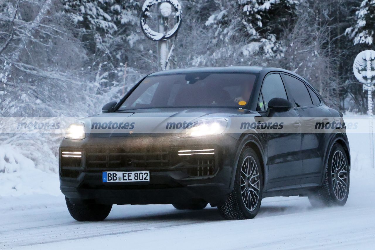 Gato encerrado en estas nuevas fotos espía del Porsche Cayenne Coupé Facelift más destapado