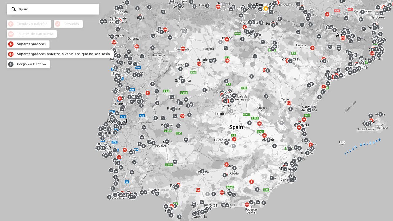 Supercargadores Tesla 2023