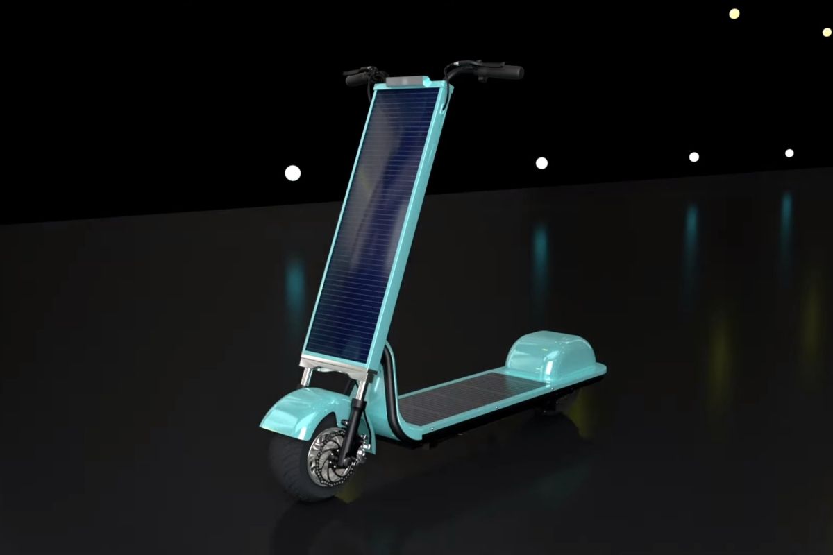 ¡Llega el patinete eléctrico solar! Motor de 350 W de potencia y 25 km/h de velocidad máxima