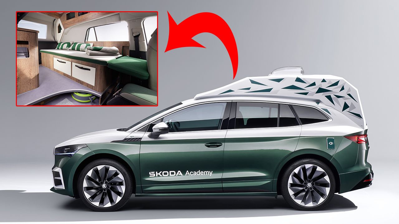 Skoda transforma el SUV eléctrico Enyaq en una «caravana-oficina móvil» llamada Roadiaq