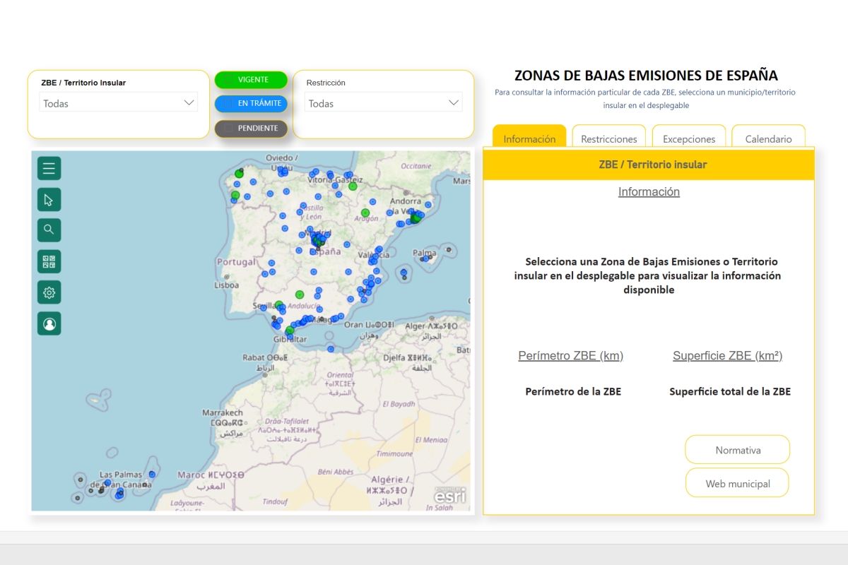 Mapa interactivo de Zonas de Bajas Emisiones: cuáles están activas, restricciones, horarios y coches permitidos