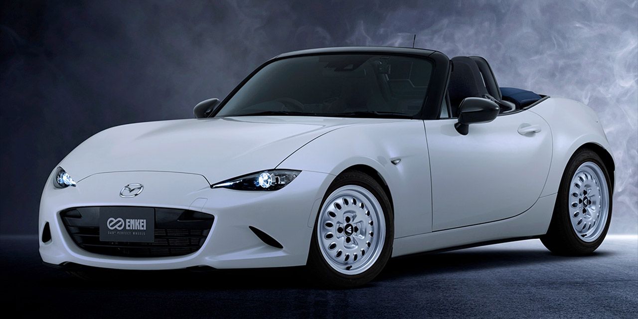 El impresionante cambio en la imagen del Mazda MX-5, los nipones de Enkei imponen el estilo retro en el Roadster compacto