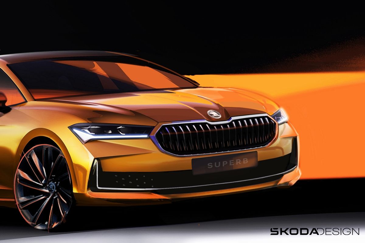 Los bocetos del Skoda Superb 2024 animan a pensar que los coches 'normales' siguen vivos