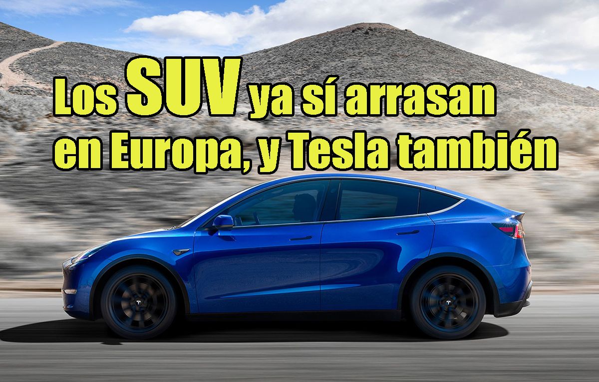 Este informe lo confirma, los SUV arrasan en Europa con más de la mitad de las ventas liderando el Volkswagen T-Roc y el Tesla Model Y