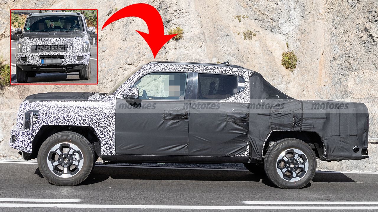 El frontal del nuevo KIA Tasman se descubre en estas fotos espía, el esperado pick-up es cazado en la fase final de su desarrollo