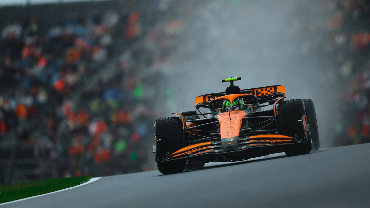 La lluvia y Lando Norris, protagonistas del regreso de vacaciones de la F1 en Zandvoort