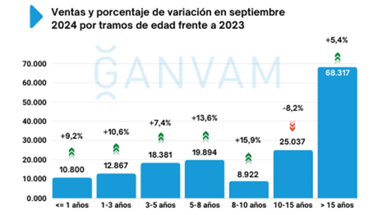 Ventas de coches de ocasión en España en septiembre de 2024