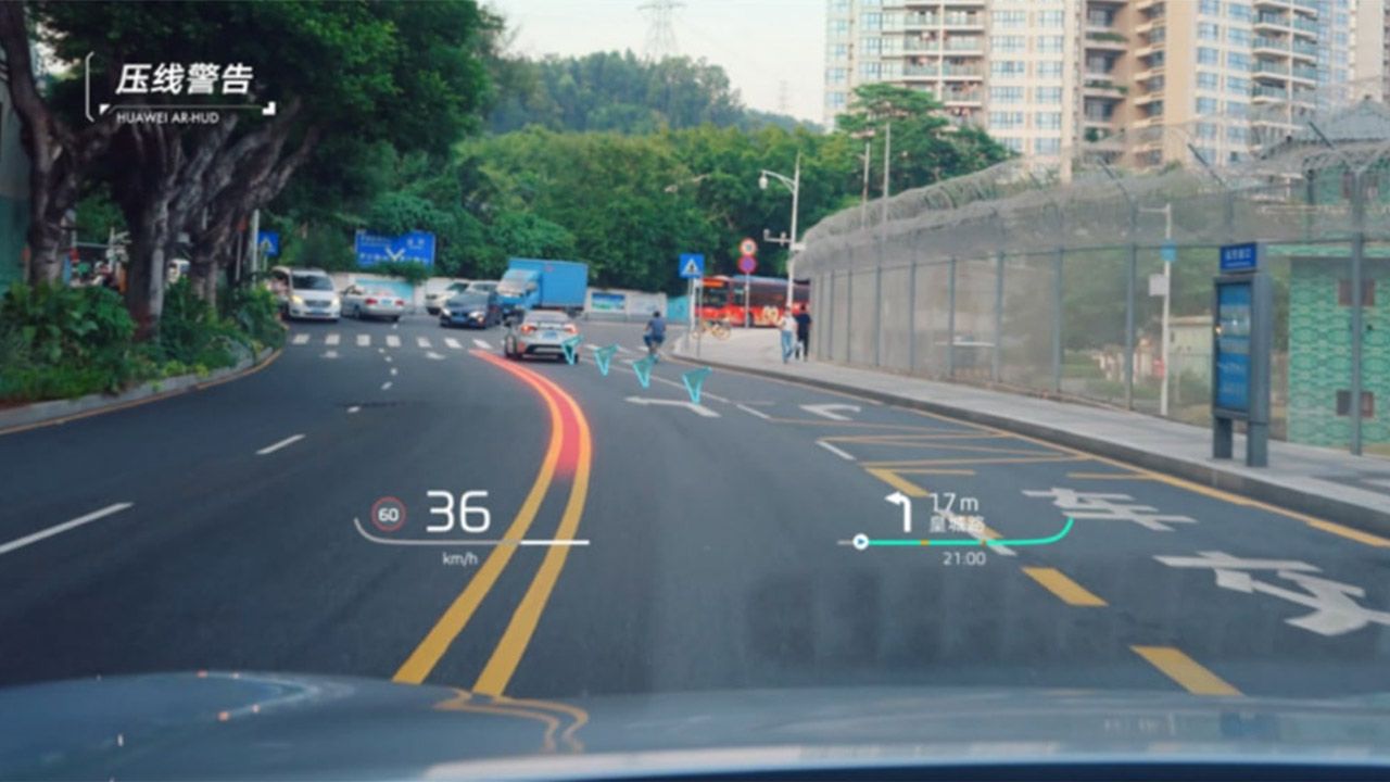 Lo querrás en tu coche, así es el sorprendente "Head-up Display" de realidad aumentada de Huawei