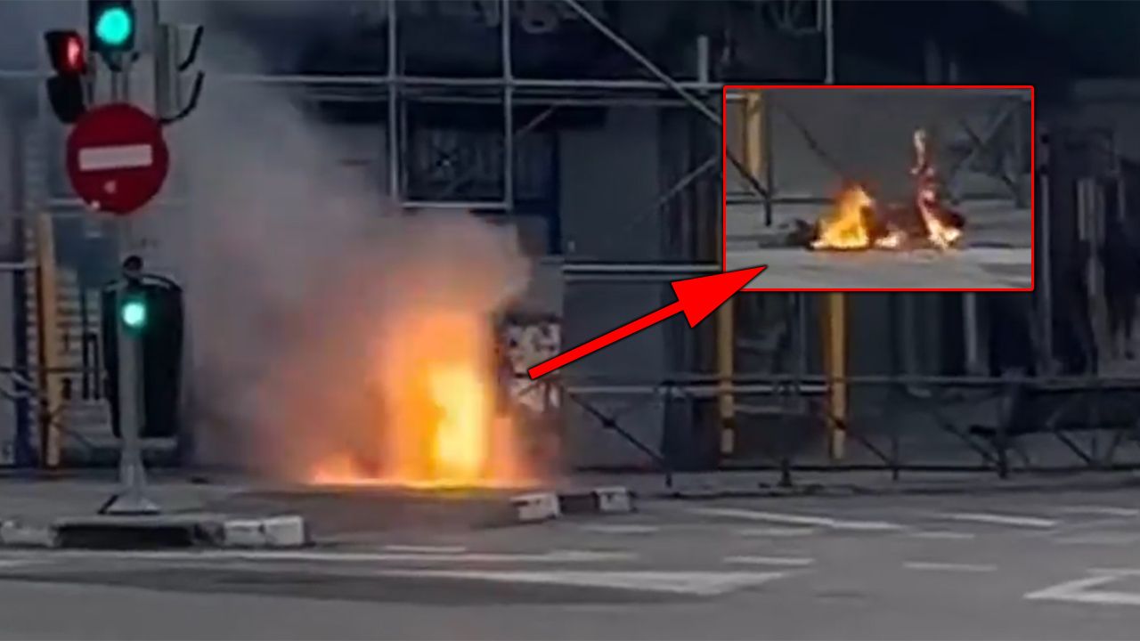 Explota una bicicleta eléctrica en plena calle de Madrid generando una escena impactante
