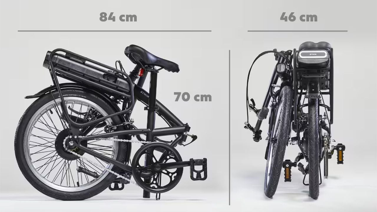 Bicicleta eléctrica plegable E Fold 100 - medidas
