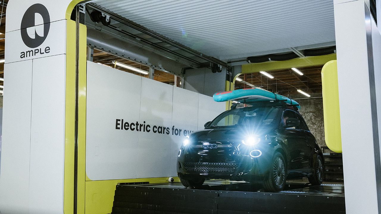 Estación Ample de intercambio de baterías para coches eléctricos
