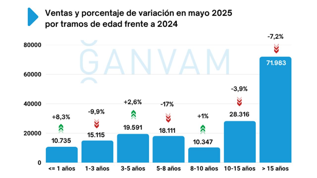Ventas de coches de ocasión en España en mayo de 2025