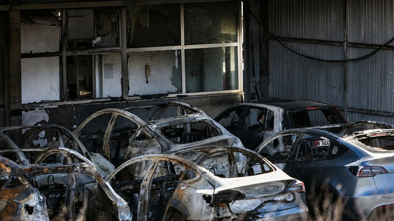 Incendio intencionado de vehículos eléctricos Tesla en un garaje de Roma