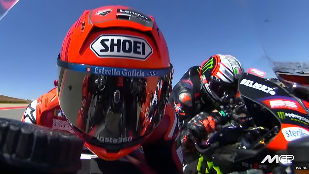 «Fue de los fáciles»: así se coló Acosta entre Márquez y Bezzecchi a 340 km/h en el GP de Aragón