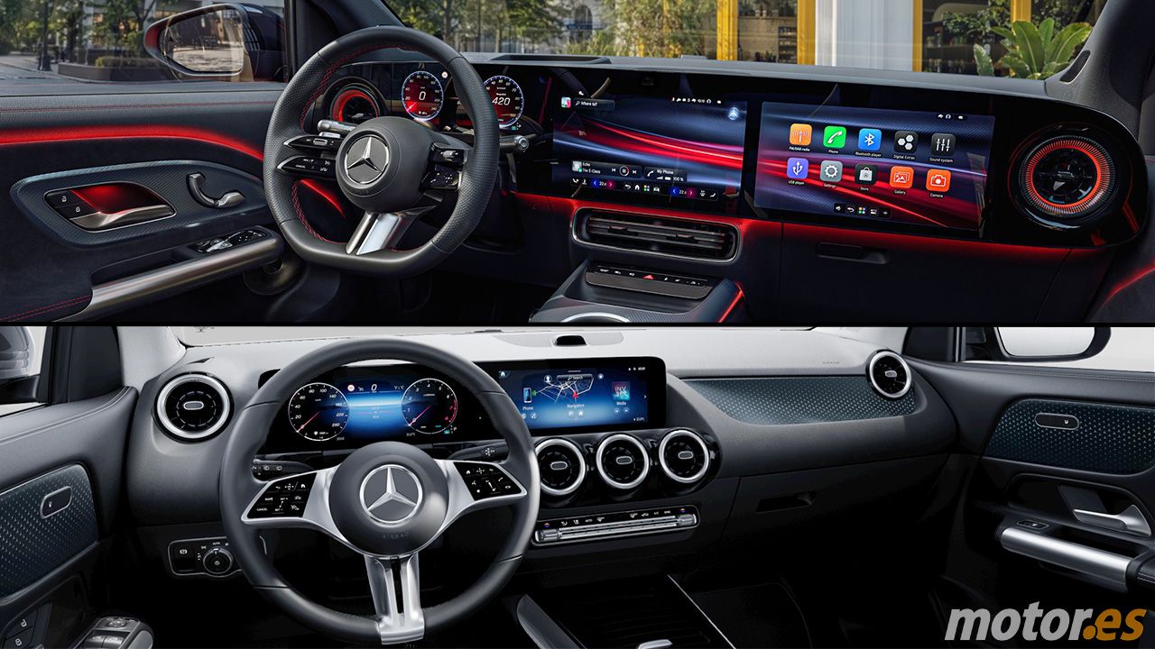 Interior del nuevo Mercedes GLA 2027 frente al del Mercedes GLA 2023