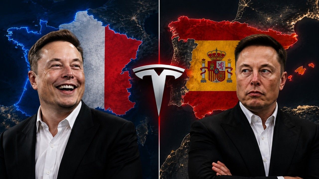 A un lado de los Pirineos Tesla se hunde un 79%; al otro se dispara un 279%: agosto deja dos Europas para Musk
