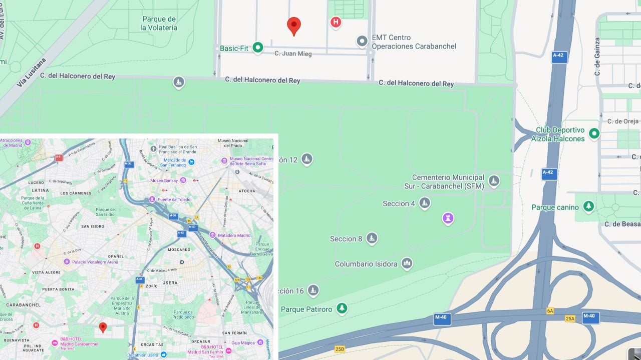 Mapa de ubicación de la estación de carga