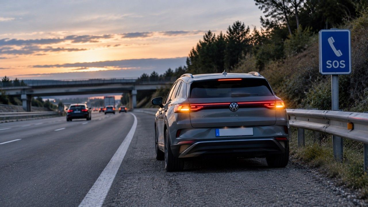 Volkswagen parado en el arcén