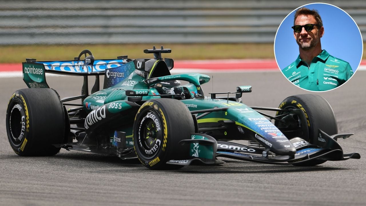 Lance Stroll conduce el Aston Martin de F1 en el circuito de Austin.