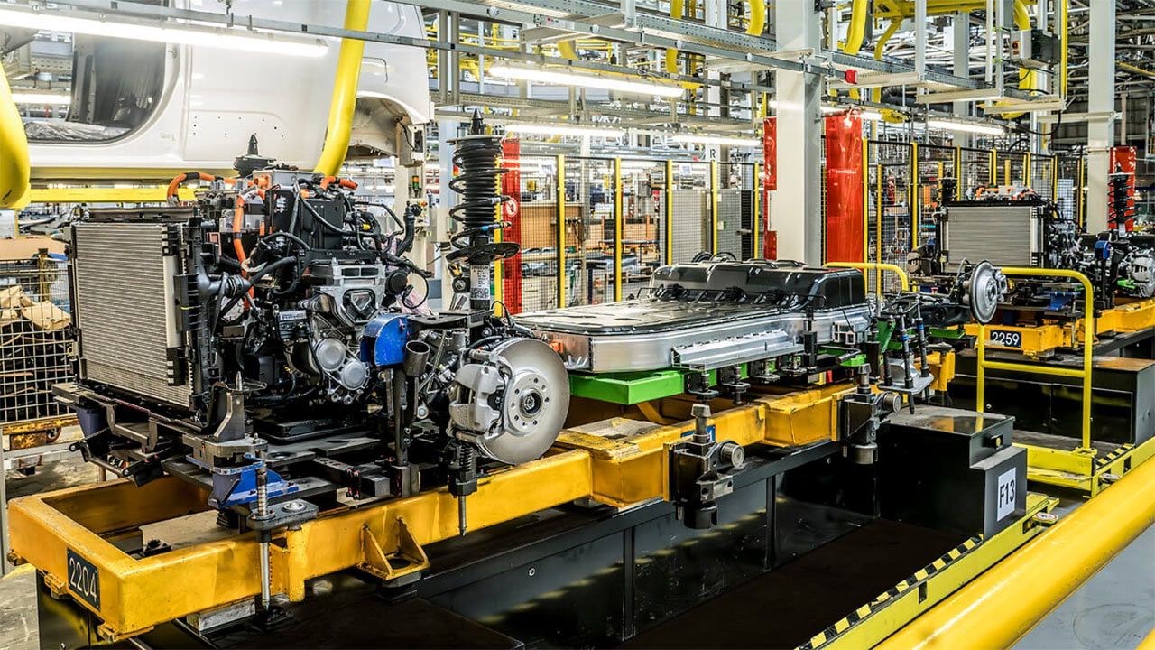 Cadena de fabricación de un coche en Europa.