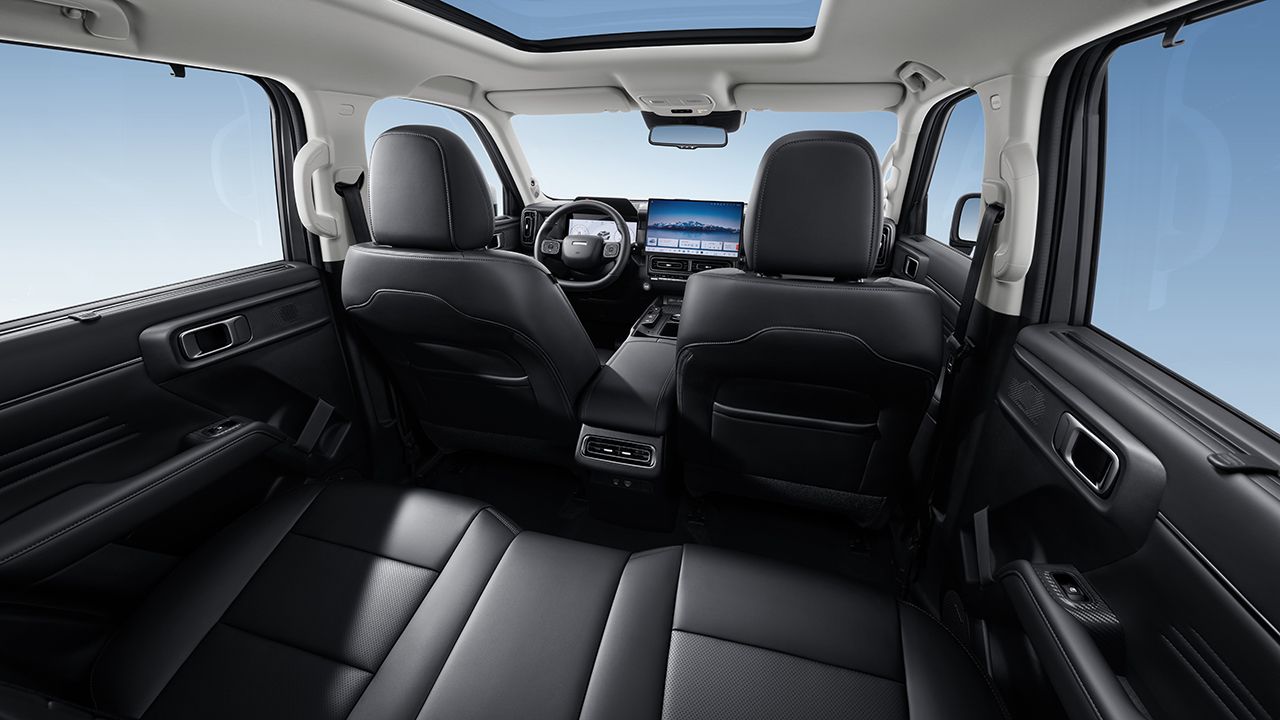 Vista interior del GWM Haval H7 desde las plazas traseras