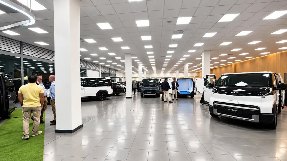 Exposición de la gama completa de Kia PV5