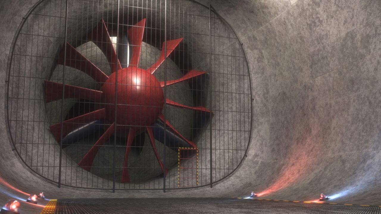 Turbina di una galleria del vento.