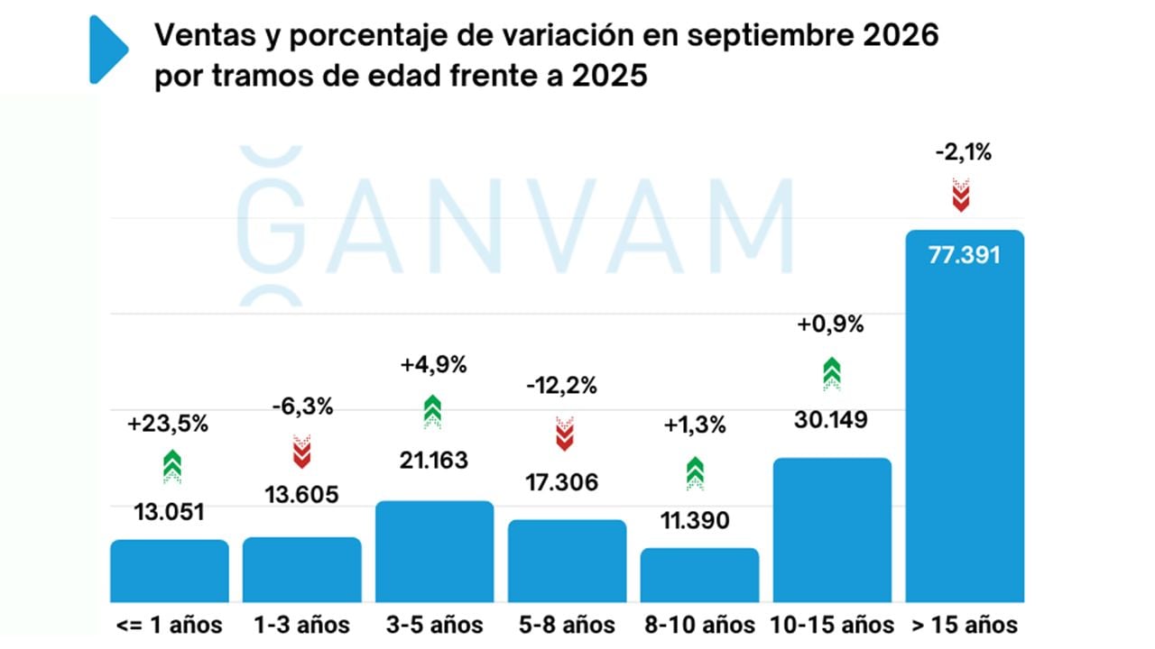 Ventas de coches de ocasión en España en septiembre de 2026