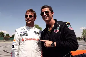 Así se divirtieron Cristiano Ronaldo y Jenson Button en el circuito del Jarama (vídeo)