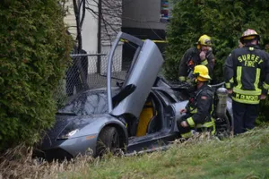 Una cámara capta, en directo, el accidente de un Lamborghini Murciélago