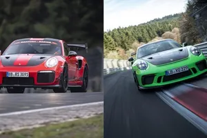 Porsche 911 GT3 RS frente al 911 GT2 RS MR "Record Car" en Nürburgring