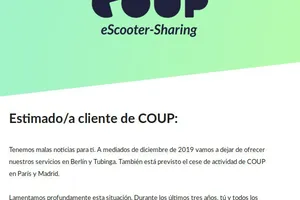 Coup toca retirada en cuatro ciudades europeas, incluyendo Madrid