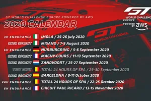 El GT World Challenge Europe presenta su nuevo calendario 2020