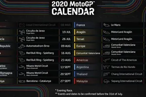 MotoGP presenta el nuevo calendario de 2020 con cinco 'dobletes'