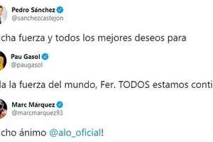 Fernando Alonso recibe toneladas de apoyo tras su accidente: Sánchez, Gasol, Sainz