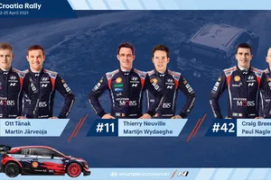 Tänak, Neuville y Breen, pilotos de Hyundai en el Rally de Croacia