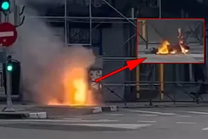 Explota una bicicleta eléctrica en plena calle de Madrid generando una escena impactante