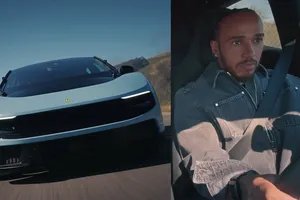 Lewis Hamilton, al volante del polémico Ferrari Luce eléctrico: ''Se comporta muchísimo mejor que cualquier otro coche que haya probado antes''