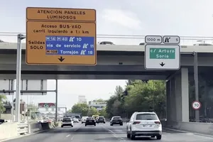 La DGT activa el carril Bus-VAO de la A-2 entre Madrid y Alcalá de Henares