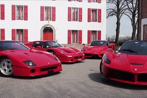 Ferrari F40, F50, Enzo y LaFerrari, reunidos en Fiorano como homenaje a Dario Benuzzi
