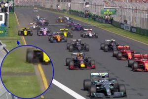 Ricciardo sigue gafado en casa, esta vez una zanja se cruzó en su camino