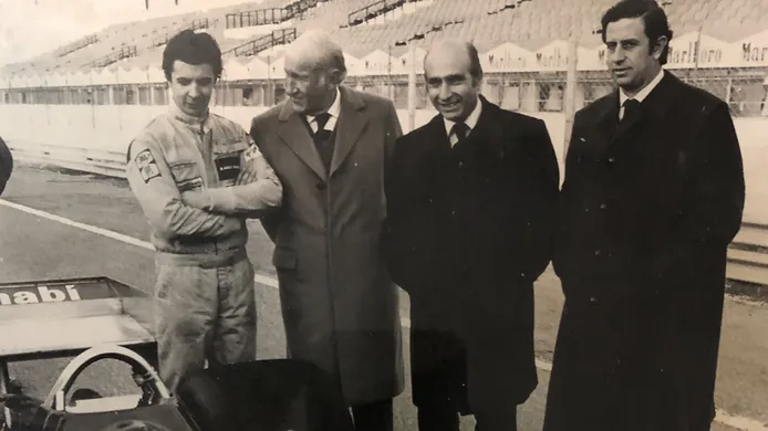 Emilio de Villota, Villapadierna, Fangio y el marqués de Cubas, en el Jarama