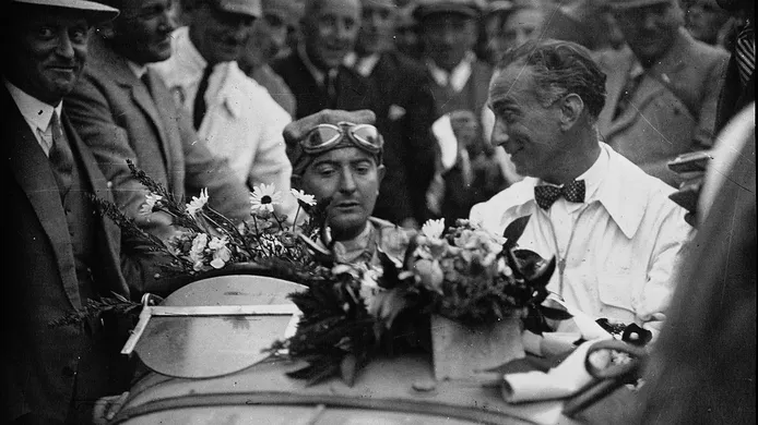 Grover-Williams y Conelli tras ganar el GP de Bélgica de 1931