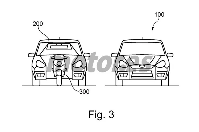 Ford patenta un concepto de movilidad con una moto integrada en Estados Unidos