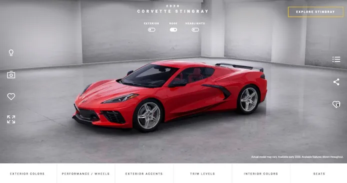 Corvette Visualizer: el nuevo Chevrolet Corvette Stingray ya tiene configurador