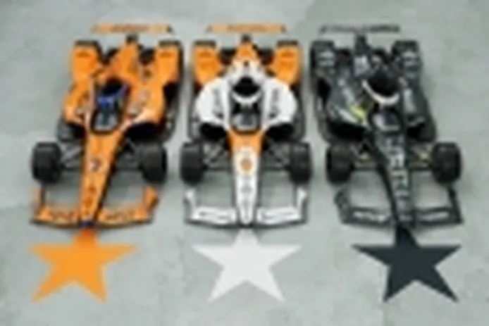 McLaren presenta sus tres históricas decoraciones 'Triple Corona' para la Indy 500