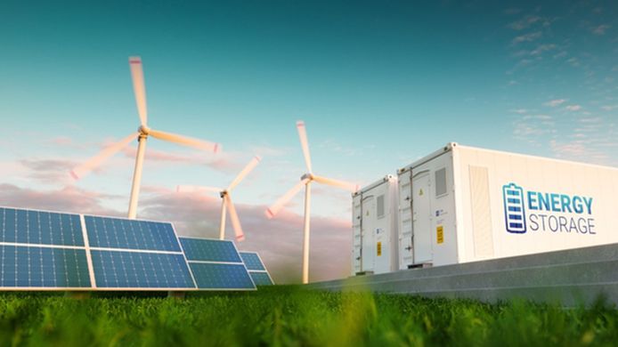 Flow batteries for storing wind and solar energy