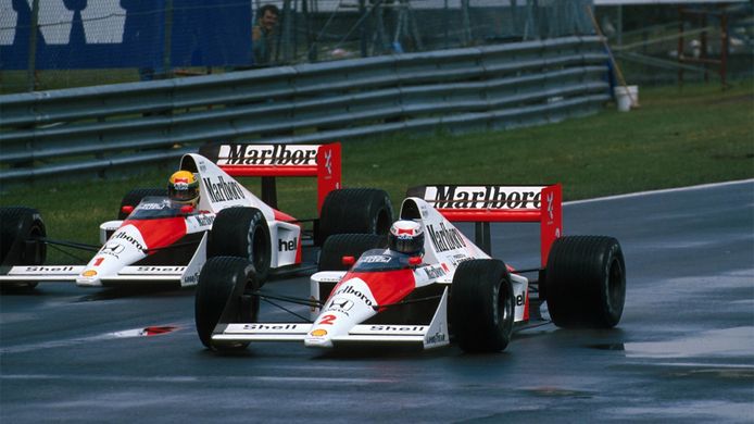 Alain Prost y Ayrton Senna en 1989