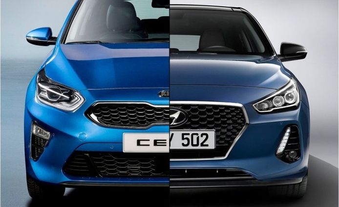 Kia Ceed vs Hyundai i30 - frontal
