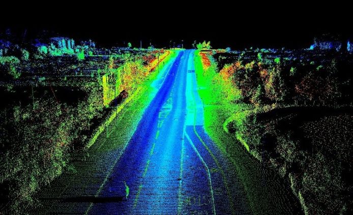 Imagen generada por un escáner LIDAR